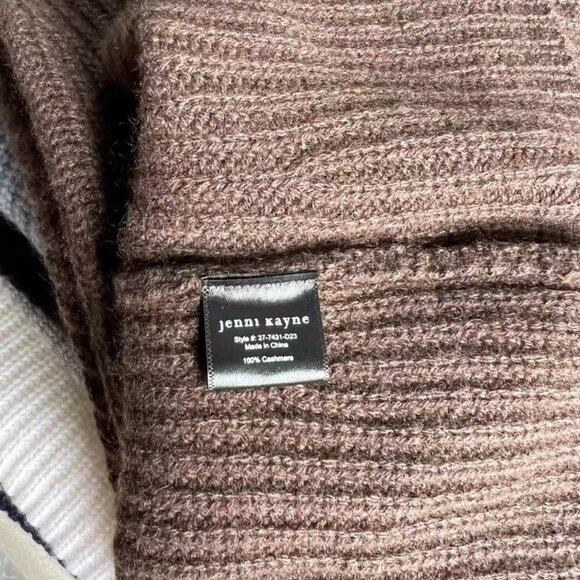 BEST Jenni Kayne Cashmere Fisherman Sweater XS/S/M Chocolate Cafe Brown - Picture 5 of 6